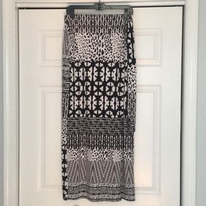 Robert Louis large black & white wrap maxi skirt